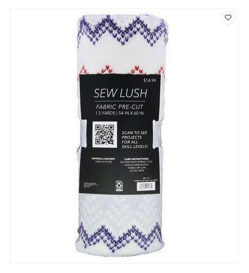 Fleece Fabric 1.5yd Sew Lush Fair Isle Knit Precut