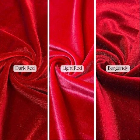Stretch Velvet Fabric - 90% Polyester / 10% Spandex, 4-Way Stretch, 58" Width, Multiple Color Options