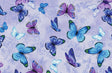Quilting Cotton Blue Purple Butterflies 100% Cotton