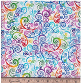 Quilting Cotton Rainbow Scrolls 100% Cotton Hi Fashion