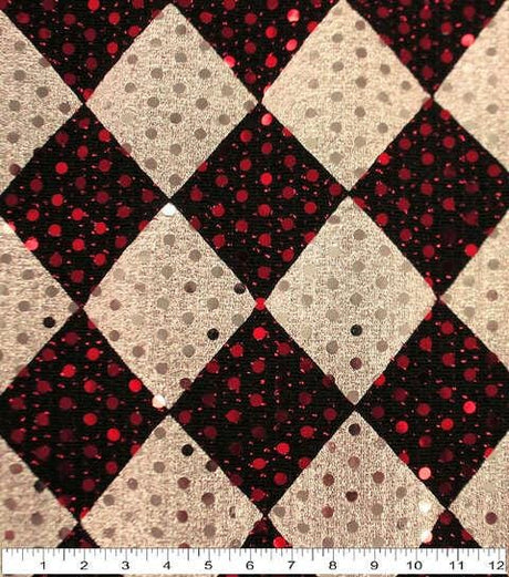 Metallic Knit Apparel Fabric The Witching Hour Diamond Print Halloween 58" Wide