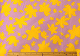 Quilting Cotton Sateen Purple & Yellow Floral 57" Wide
