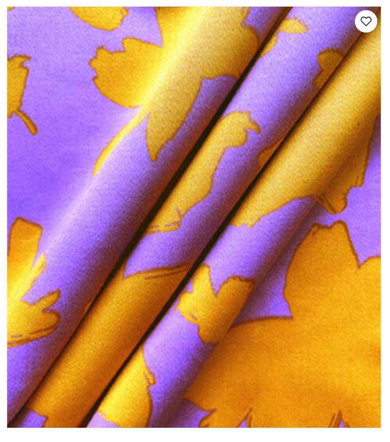 Quilting Cotton Sateen Purple & Yellow Floral 57" Wide