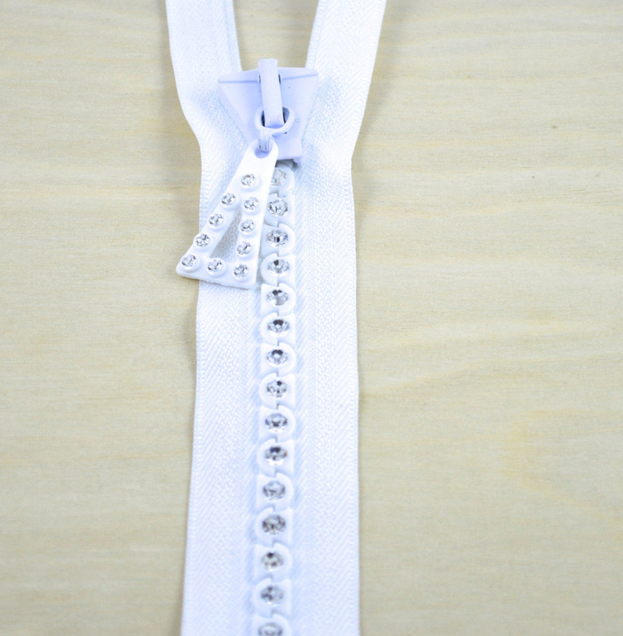Rhinestone Zipper Open-End Pinlock