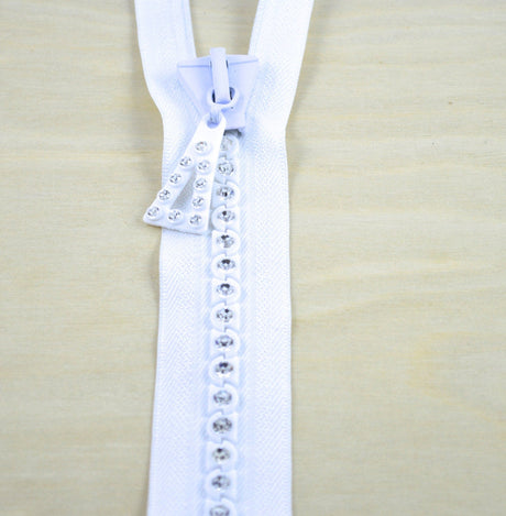 Rhinestone Zipper Open-End Pinlock
