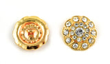 Rhinestone Button Gold Spiral Dome Shank