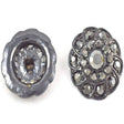 Rhinestone Button Gunmetal Shank