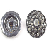 Rhinestone Button Gunmetal Shank
