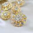 Rhinestone Button Gold Spiral Dome Shank