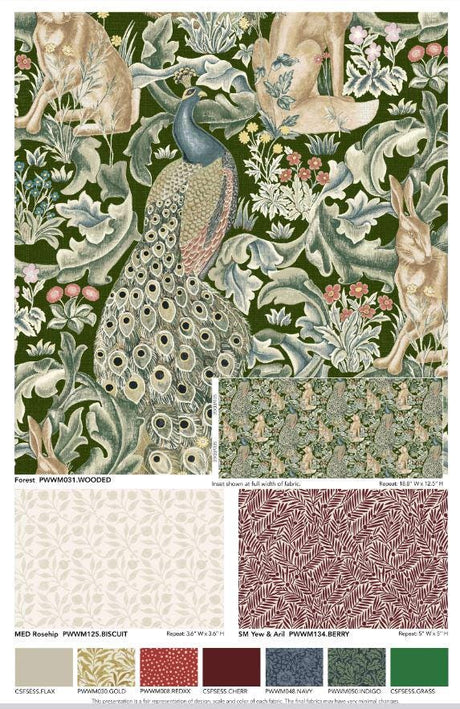 Quilting Cotton The Oxford Holiday Collection Forest William Morris