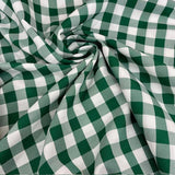 Farmhouse Gingham Check Polyester Fabric - 1-Inch Gingham Check, Baby Blue/White, 60" Width
