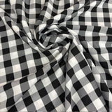 Farmhouse Gingham Check Polyester Fabric - 1-Inch Gingham Check, Baby Blue/White, 60" Width