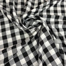 Farmhouse Gingham Check Polyester Fabric - 1-Inch Gingham Check, Baby Blue/White, 60" Width