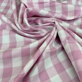 Farmhouse Gingham Check Polyester Fabric - 1-Inch Gingham Check, Baby Blue/White, 60" Width