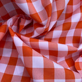 Farmhouse Gingham Check Polyester Fabric - 1-Inch Gingham Check, Baby Blue/White, 60" Width