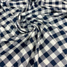 Farmhouse Gingham Check Polyester Fabric - 1-Inch Gingham Check, Baby Blue/White, 60" Width