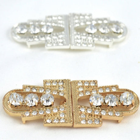 Rhinestone Clasp Buckle Gold Silver