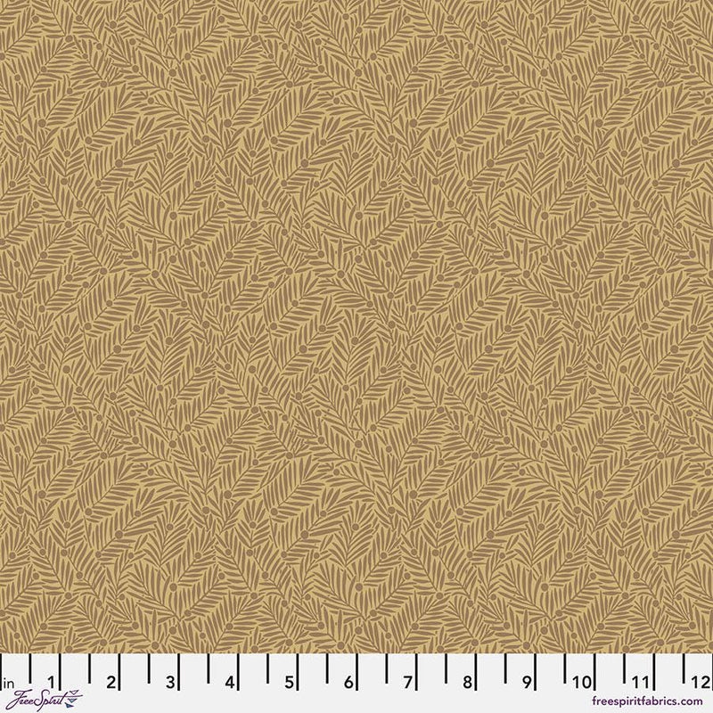 Quilting Cotton Yew & Aril Gold The Oxford Holiday Collection Free Spirit