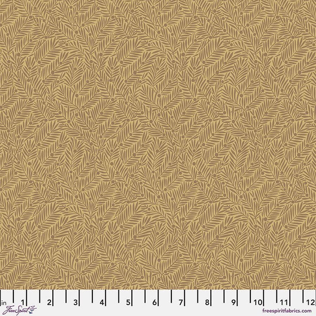 Quilting Cotton Yew & Aril Gold The Oxford Holiday Collection Free Spirit