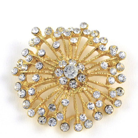 Rhinestone Brooch Starburst Pin