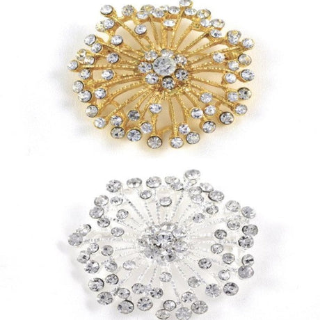 Rhinestone Brooch Starburst Pin