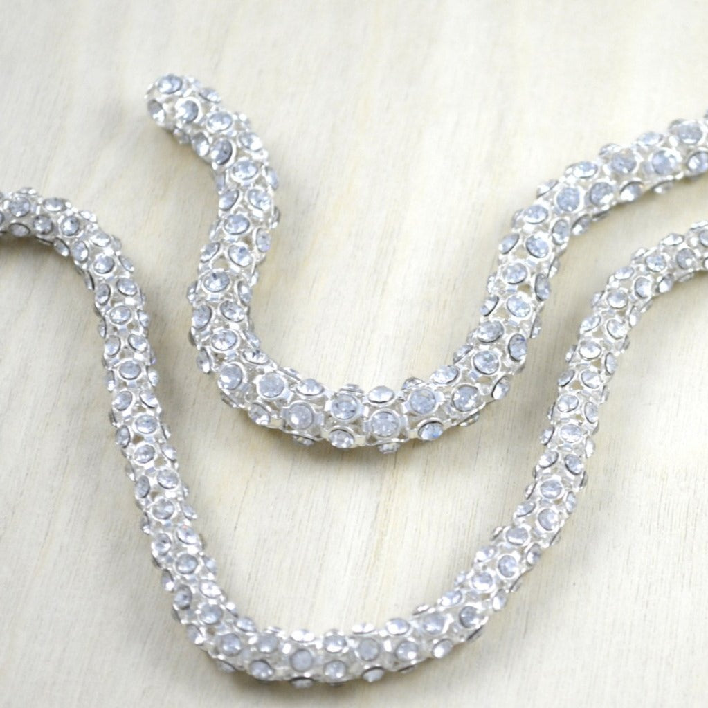 Rhinestone Cord Trim Gold Silver