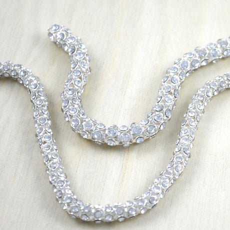 Rhinestone Cord Trim Gold Silver