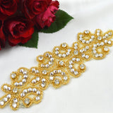 Rhinestone Applique Gold Art Deco