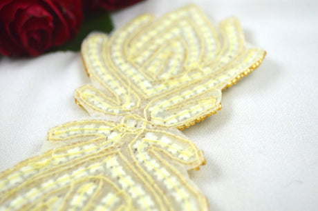Rhinestone Bow Applique Gold