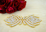 Rhinestone Bow Applique Gold