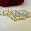 Rhinestone Bow Applique Gold