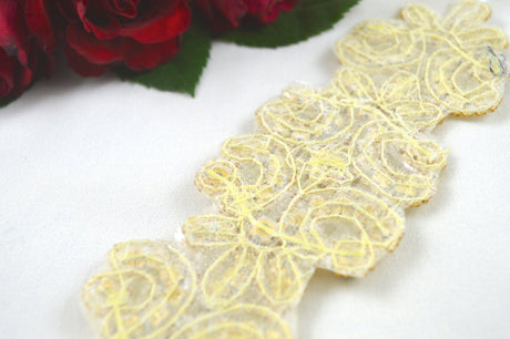 Rhinestone Applique Gold Art Deco