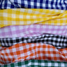 Farmhouse Gingham Check Polyester Fabric - 1-Inch Gingham Check, Baby Blue/White, 60" Width