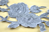 Flower Applique Gunmetal Embroidery Patch