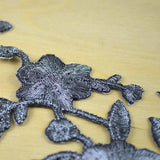 Flower Applique Gunmetal Embroidery Patch