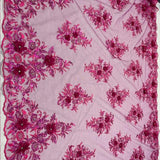 VT-32 3D Beaded Lace Fabric - Burgundy, 54-55" Width (1 Yard)