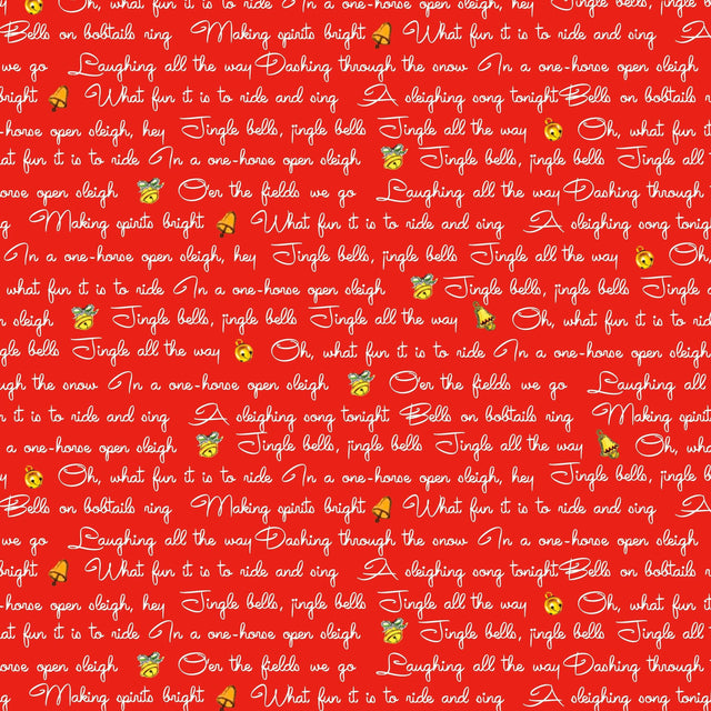 Quilting Cotton Jingle Bells Lyrics Red Riley Blake