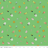 Quilting Cotton Jingle Bells Toys Green Riley Blake