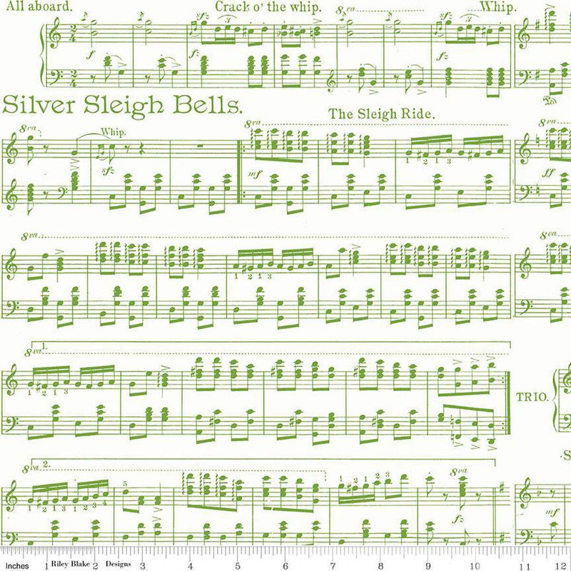 Quilting Cotton Classic Christmas Sheet Music White Riley Blake Designs