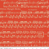 Quilting Cotton Classic Christmas Sheet Music Red Riley Blake Designs