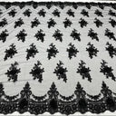 Luxury 3D Floral Beaded Lace Fabric - Embellished Mesh With Pearls, Black, Burgundy, Champagne, Dusty Rose, Hunter Green, Ivory, Lilac, Navy, Sage Mint, Baby Blue