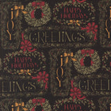 Quilting Cotton A Vintage Christmas Black Moda