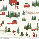 Quilting Cotton Christmas Is in Town Main Cream Riley Blake