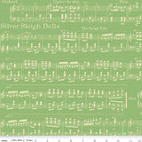 Quilting Cotton Classic Christmas Sheet Music Green Riley Blake