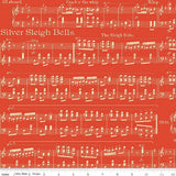Quilting Cotton Classic Christmas Sheet Music Red Riley Blake Designs