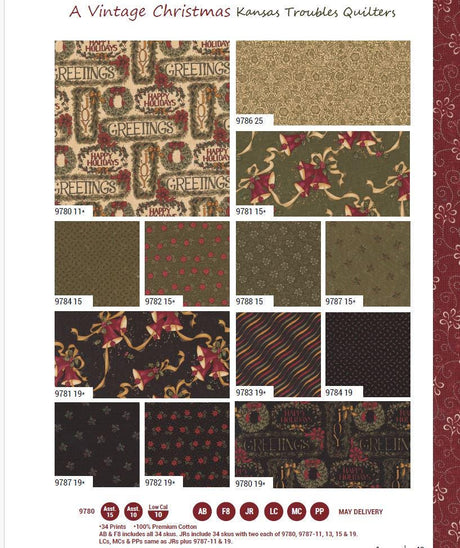 Quilting Cotton A Vintage Christmas Christmas Moda