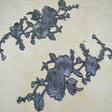 Flower Applique Gunmetal Embroidery Patch