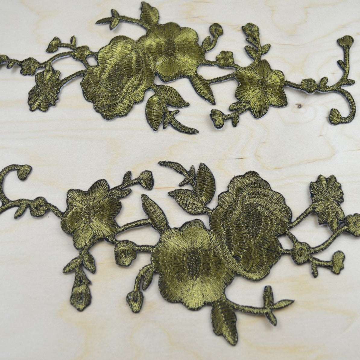 Brass Flower Iron-On Patch