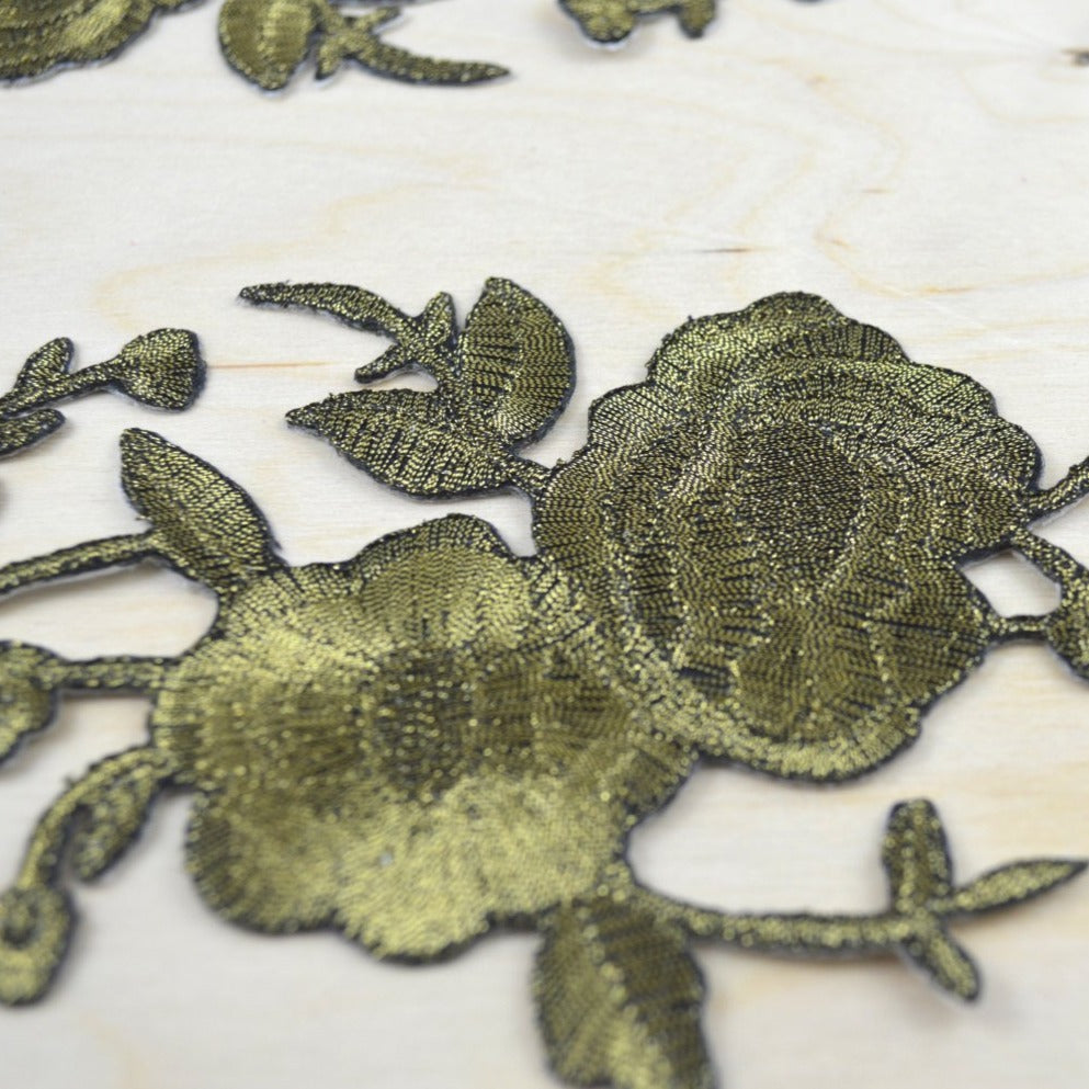 Brass Flower Iron-On Patch