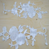 Embroidered Flower Patch White Iron-On